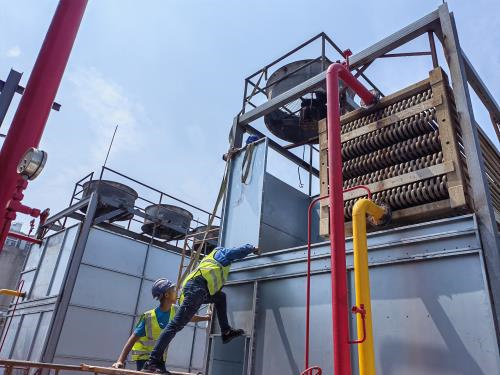 閉式冷卻塔淋水不均勻的原因及解決方法(閉式冷卻塔